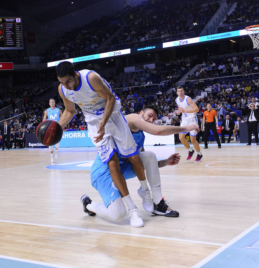 Un resumen en imágenes del partido que ha enfrentado hoy al Movistar Estudiantes y el San Pablo Burgos en el Wizink Center de Madrid.