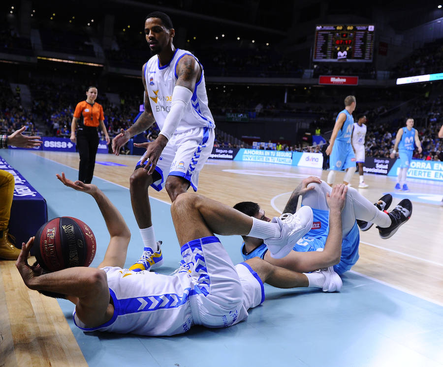 Un resumen en imágenes del partido que ha enfrentado hoy al Movistar Estudiantes y el San Pablo Burgos en el Wizink Center de Madrid.