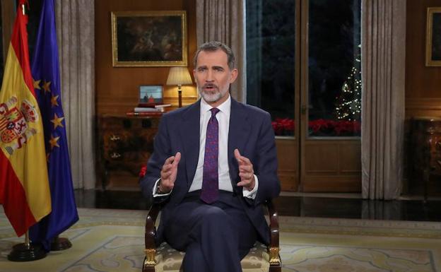 El Rey Felipe VI durante su discurso de Navidad.