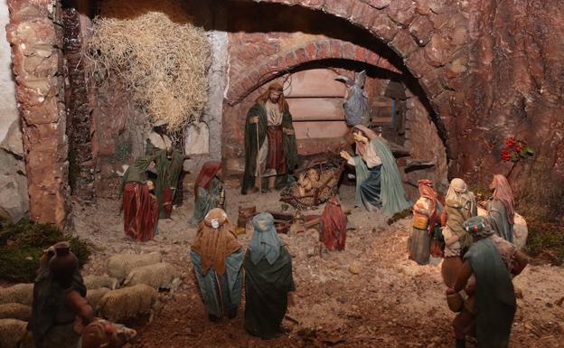 Escena del nacimiento de Jesús del Belén del Regimiento de Transmisiones.