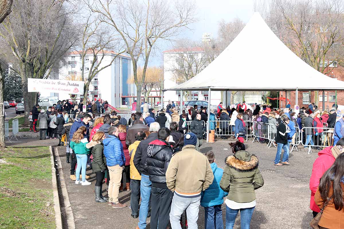 Unas 1.200 raciones de carne de cerdo se han repartido hoy en el barrio de San Cristóbal durante la fiesta de la matanza. Los vecinos, tras el último atropello a un hombre en el barrio, piden medidas para hace más segura la carretera que atraviesa la zona.