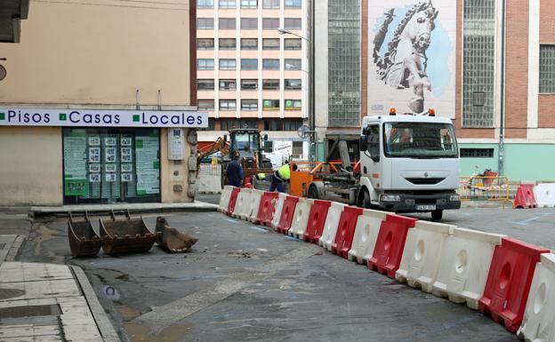 Obras en la Plaza Hortelanos. 