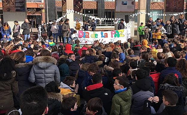 Alumnos de La Salle en plaza España