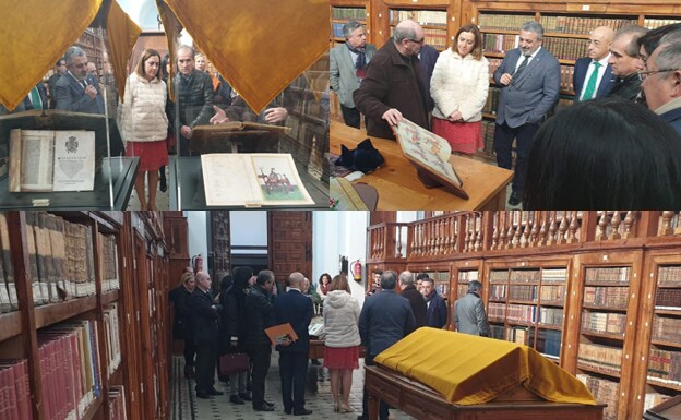 Fotos de la visita a la biblioteca del monasterio agustiniano de Santa Mría de la Vid. 