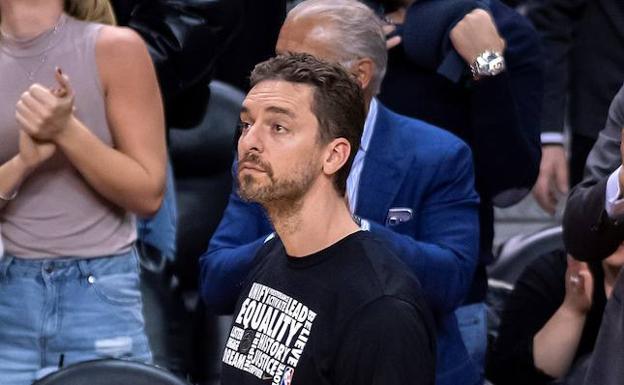 Pau Gasol, en el calentamiento. 