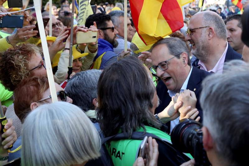 Colectivos independentistas catalanes se han concentrado este sábdo en Madrid para 