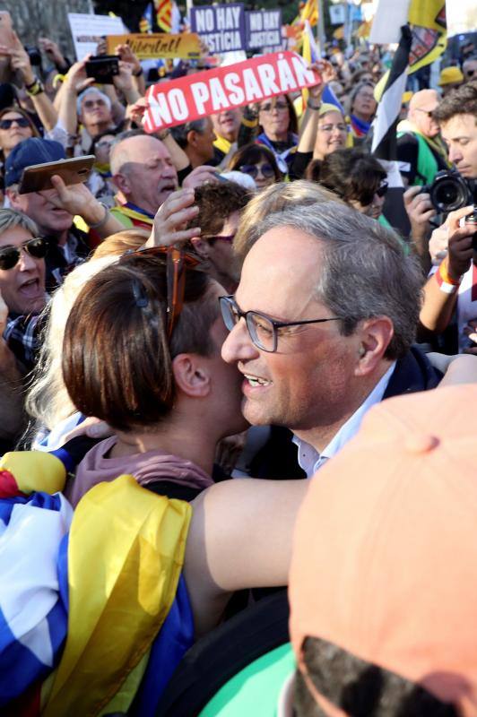 Colectivos independentistas catalanes se han concentrado este sábdo en Madrid para 