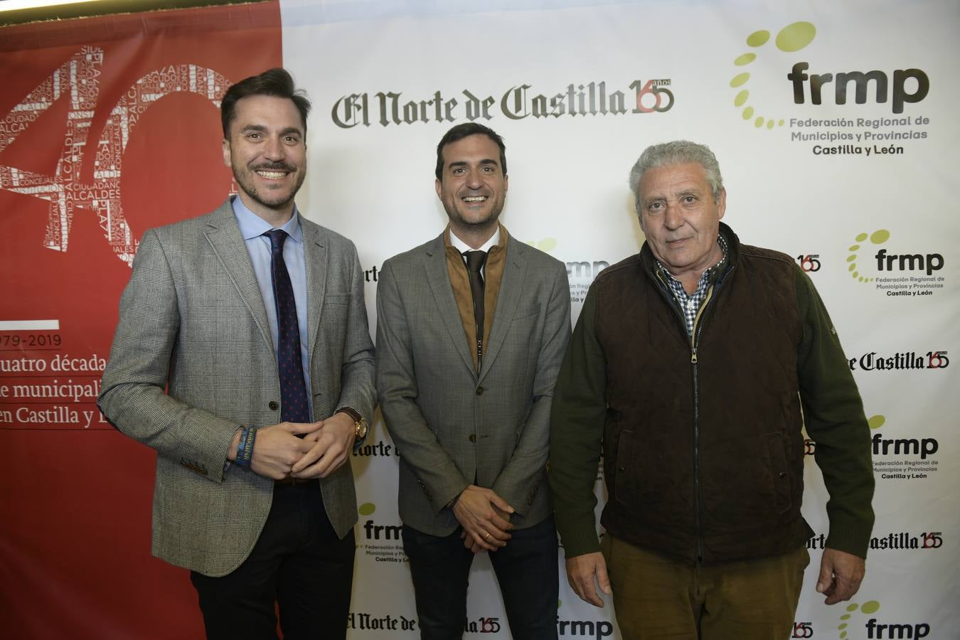 Francisco Ortega, alcalde de Geria, Luis Fernández, alcalde de Renedo de Esgueva, y Vidal Adalia, alcalde de Villán de Tordesillas.