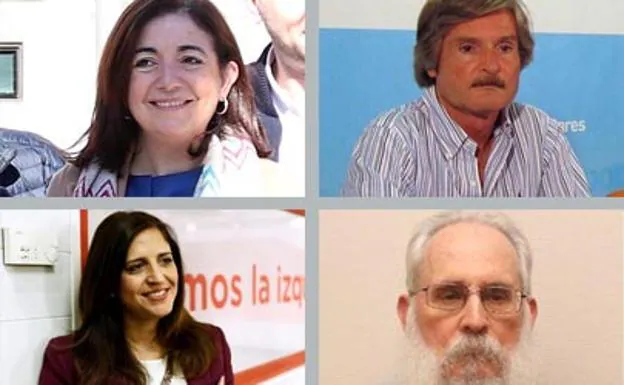 En la parte superior, Sandra Moneo y Jaime Mateu, los cabezas de lista del PP por Burgos al Congreso. En la parte inferior, Esther Peña y Agustín Zamarrón, candidatos socialistas al Congreso por Burgos. 