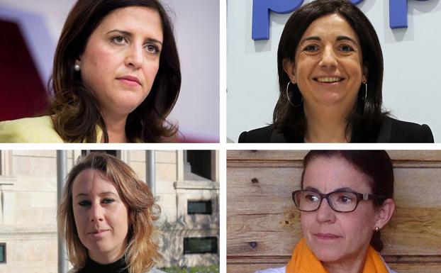 Esther Peña (PSOE), Sandra Moneo (PP), Aurora Nacarino-Brabo (Cs) y María Dolores Martín-Albo (Unidas Podemos).