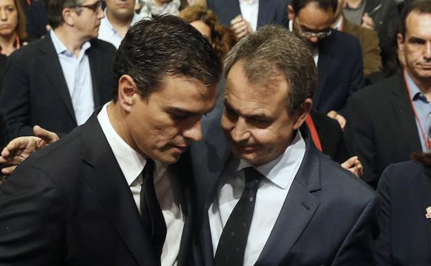 Pedro Sánchez y José Luis Rodríguez Zapatero. 