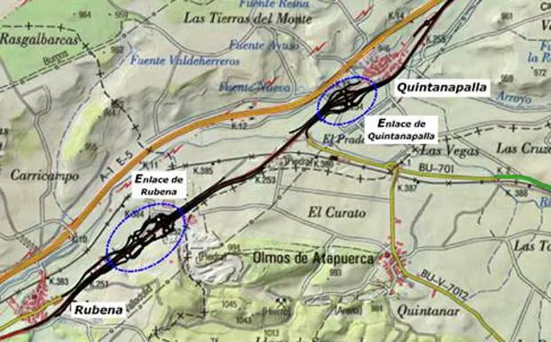 El proyecto contempla dos nuevos accesos en Ruberna y Quintanapalla. 