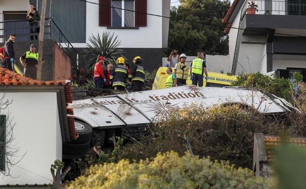 Imagen del autobús tras el accidente.