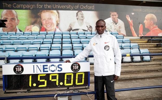 El keniano Eliud Kipchoge, preparado para el reto. 