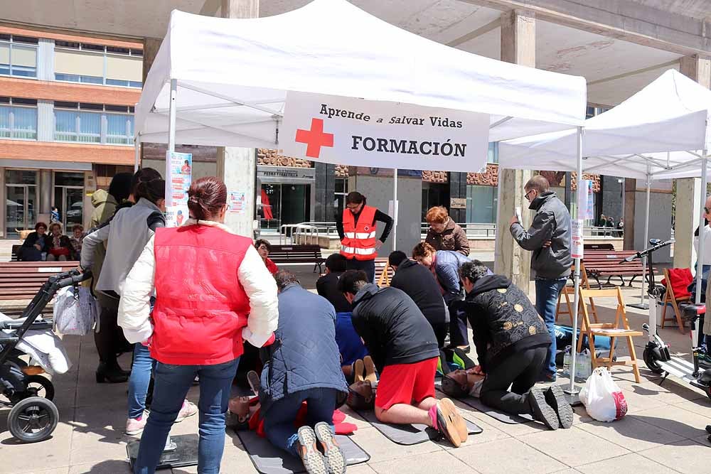 Cruz Roja Burgos ha organizado una jornada de convivencia en la Plaza de España para dar a conocer su trabajo con motivo del Día de la Cruz Roja y la Media Luna Roja