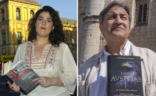 Eva Díaz con su libro 'Hijos del mediodía' y José Luis Corral con 'Los Austrias'. 