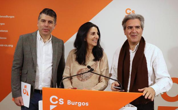 Vicente Marañón, Gloria Bañeres y Jesús Ortego, concejales de Ciudadanos