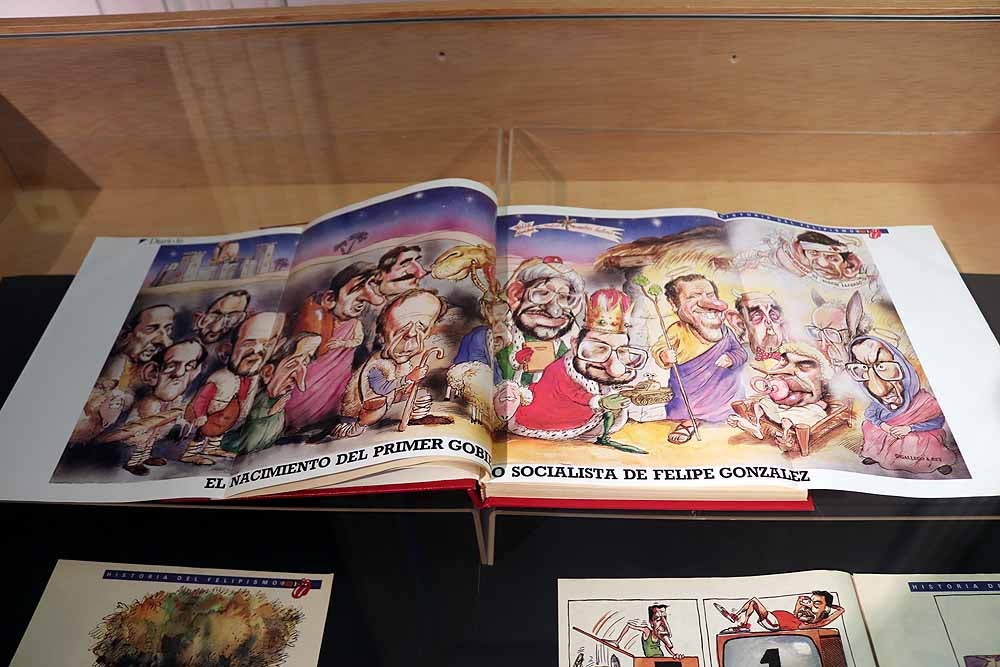 Imágenes de la exposición sobre humor gráfico organizada por el Instituto Castellano y leonés de la Lengua, en colaboración con el Museo Adolfo Suárez y la Transición. 