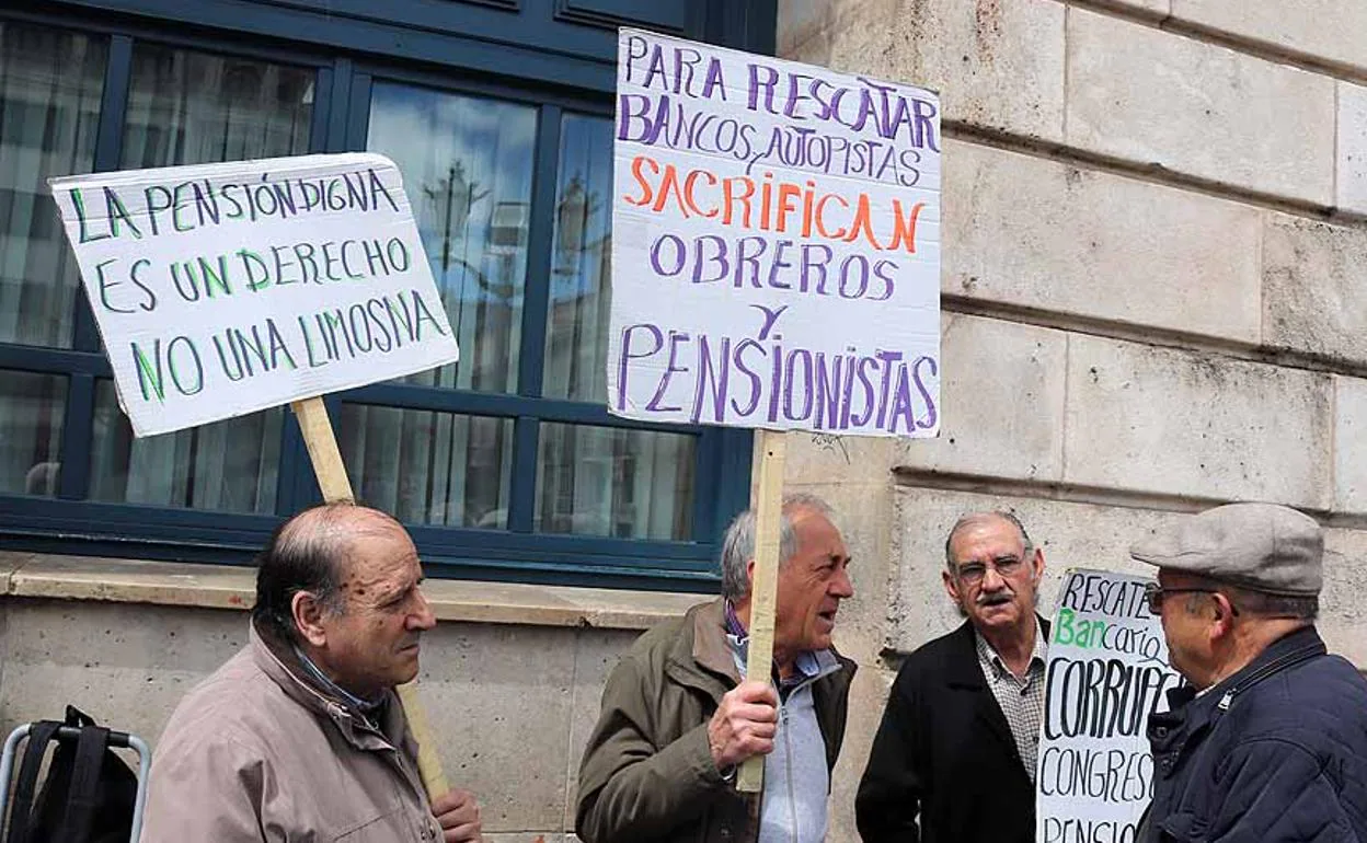 Imagen de una de las útlimas movilizaciones de pensionistas en Burgos