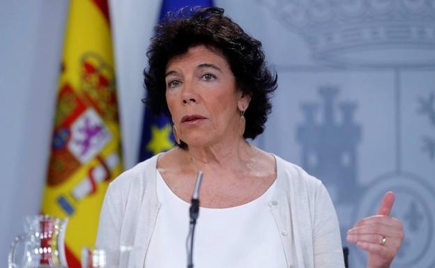 La ministra portavoz del Gobierno en funciones, Isabel Celaá.