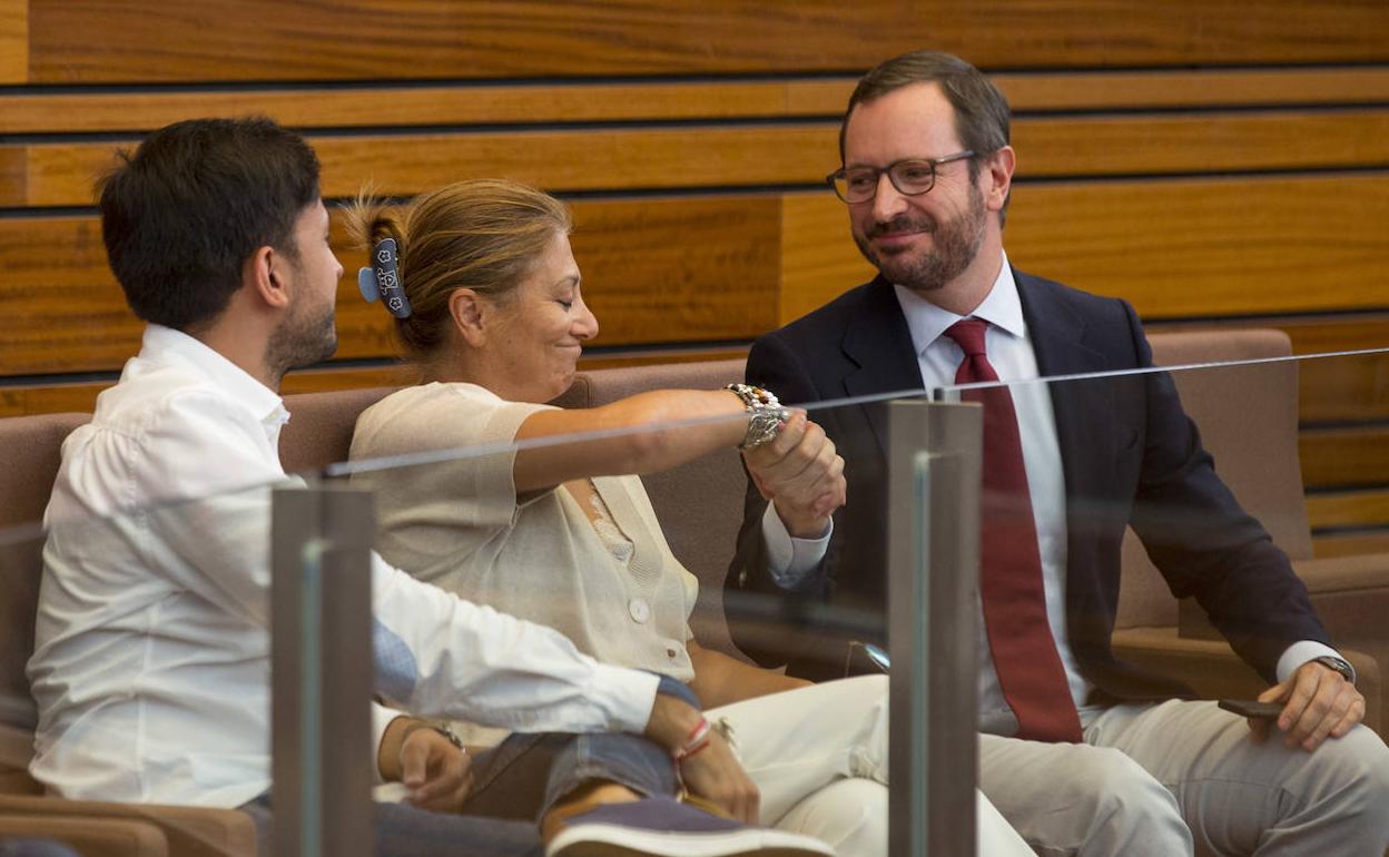 Elección de senadores en representación de Castilla y León. Javier Maroto, Teresa López y Francisco Díaz.