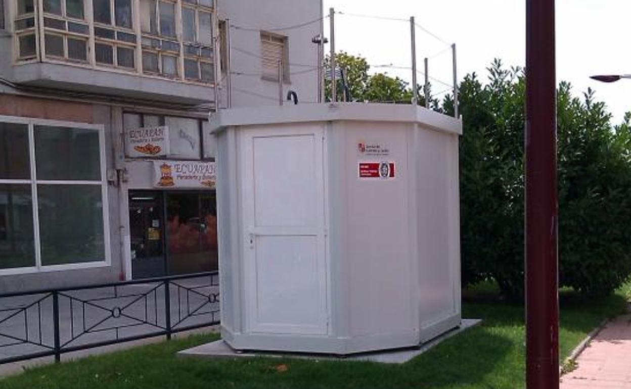 Imagen de una de las estaciones de medición de la calidad del aire de Burgos