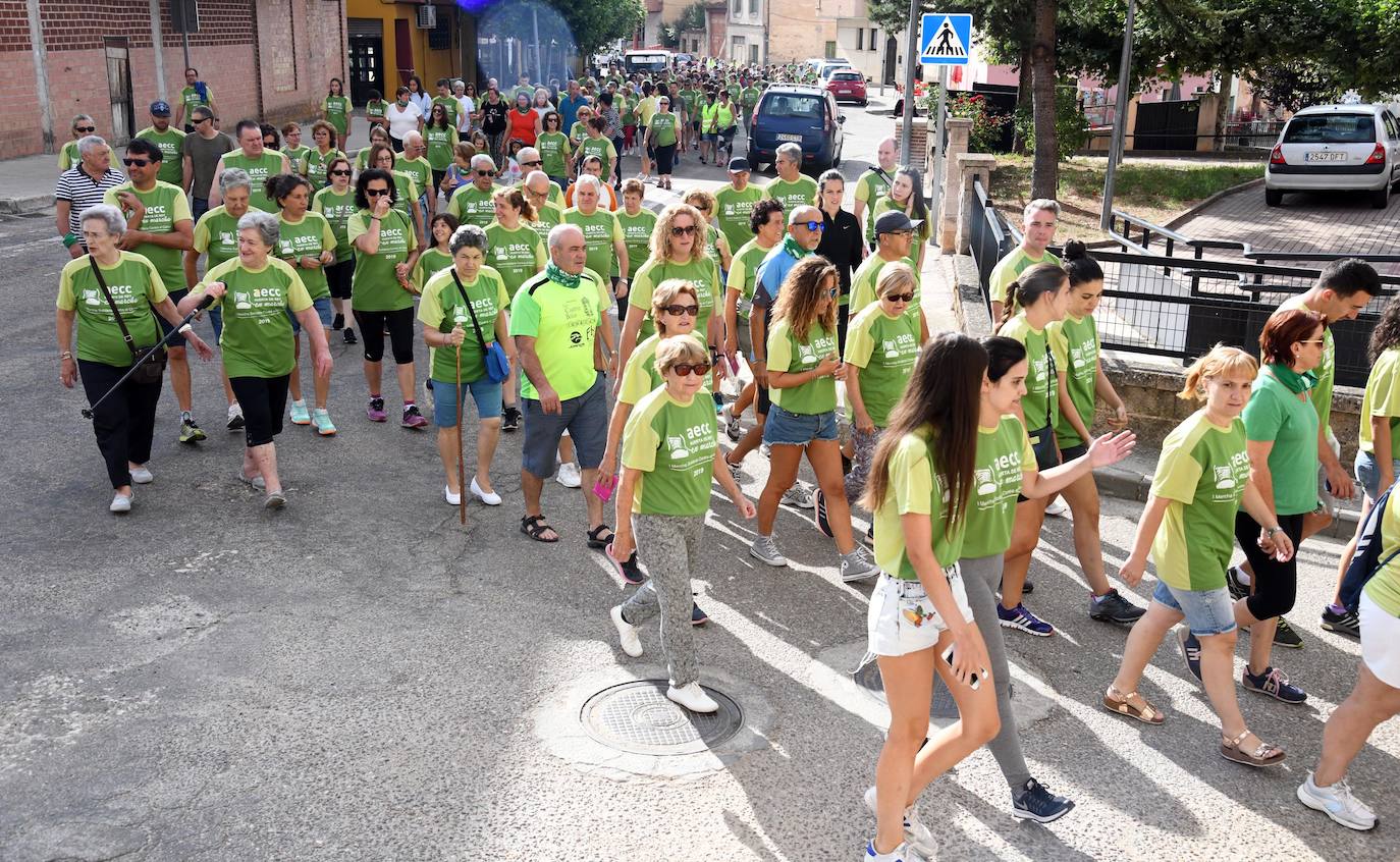 Vecinos de Huerta de Rey que han participado en la I Marcha contra el cáncer. 