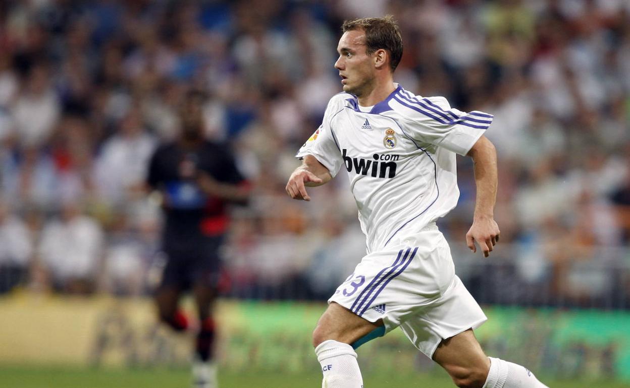 Wesley Sneijder, en un partido con el Real Madrid.