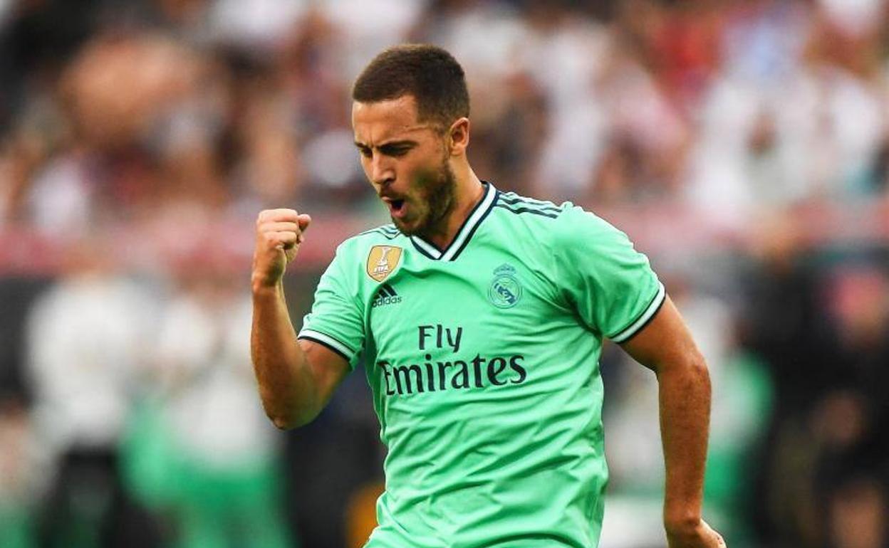 Eden Hazard, celebrando un gol.