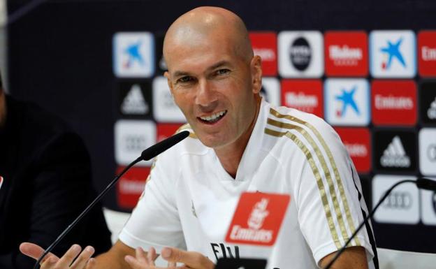Zinedine Zidane, durante la rueda de prensa previa al Celta-Real Madrid.