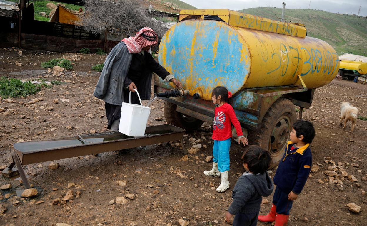 Palestinos en el valle del Jordán. 