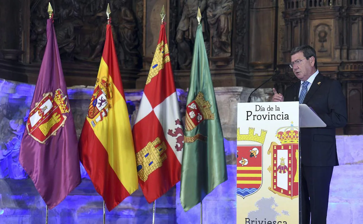 César Rico, presidente de la Diputación de Burgos, durante el acto del Día de la Provincia