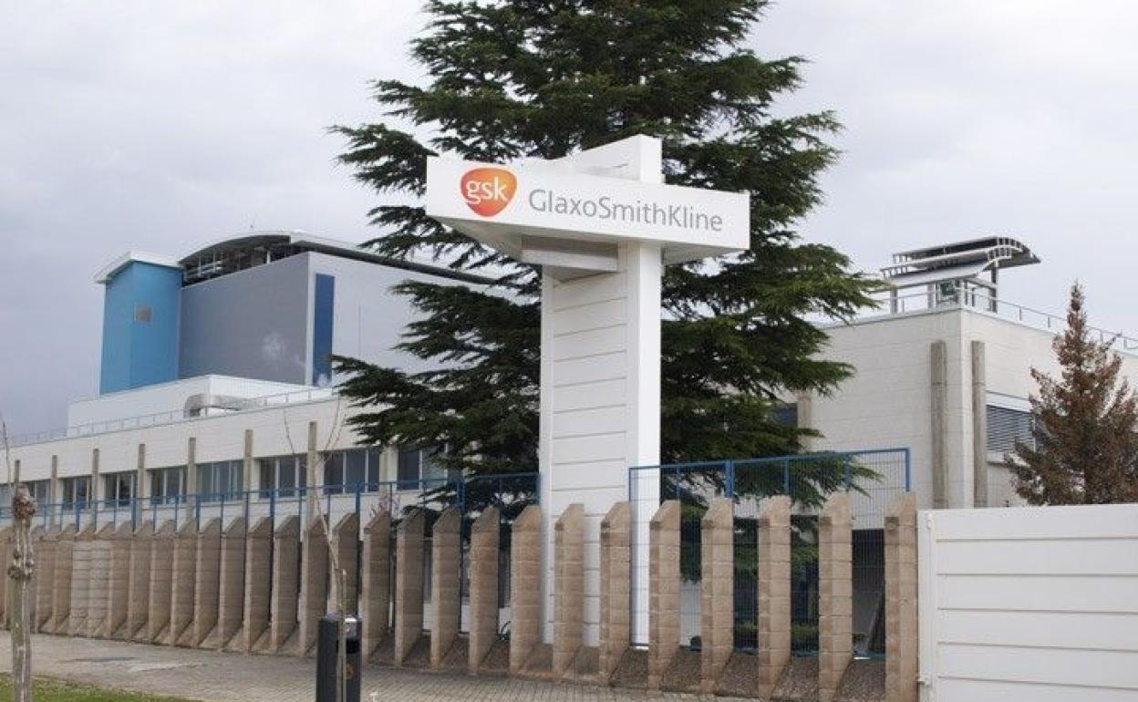 Entrada de la factoría GSK en Aranda. 