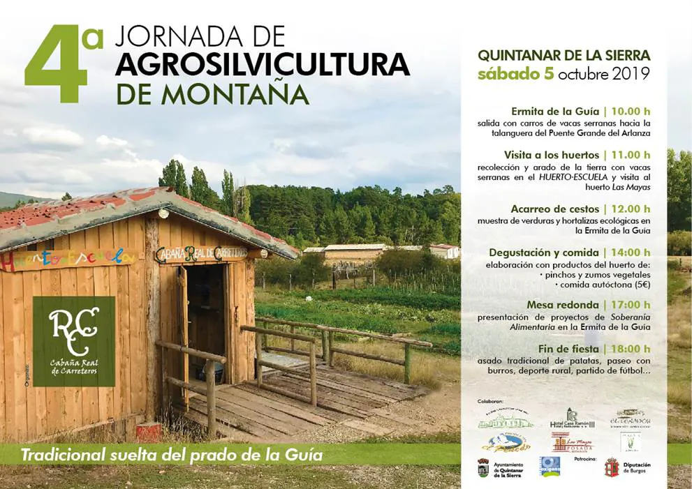 Cartel de la jornada de agrosilvicultura de montaña que se celebrará mañana en Quintanar de la Sierra. 