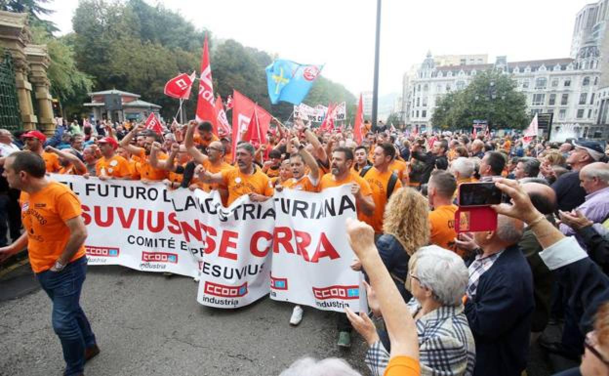 Manifestación contra el cierre de Vesuvius. 