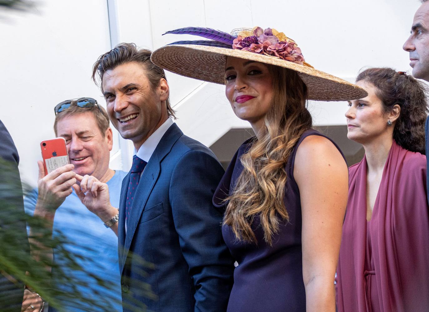 El tenista David Ferrer y Marta Tornel, invitados a la boda de Rafa Nadal y Mery Perelló. 