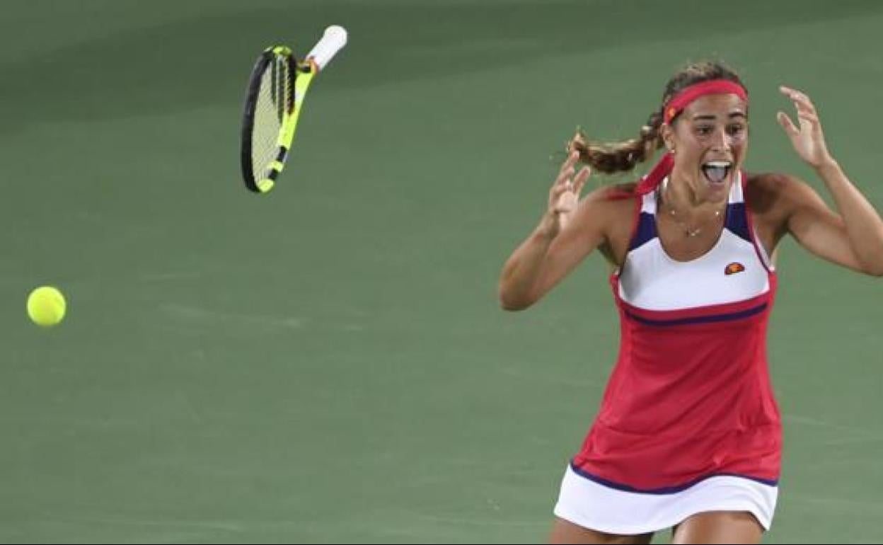 La puertorriqueña Mónica Puig, tras ganar el oro olímpico en Río. 