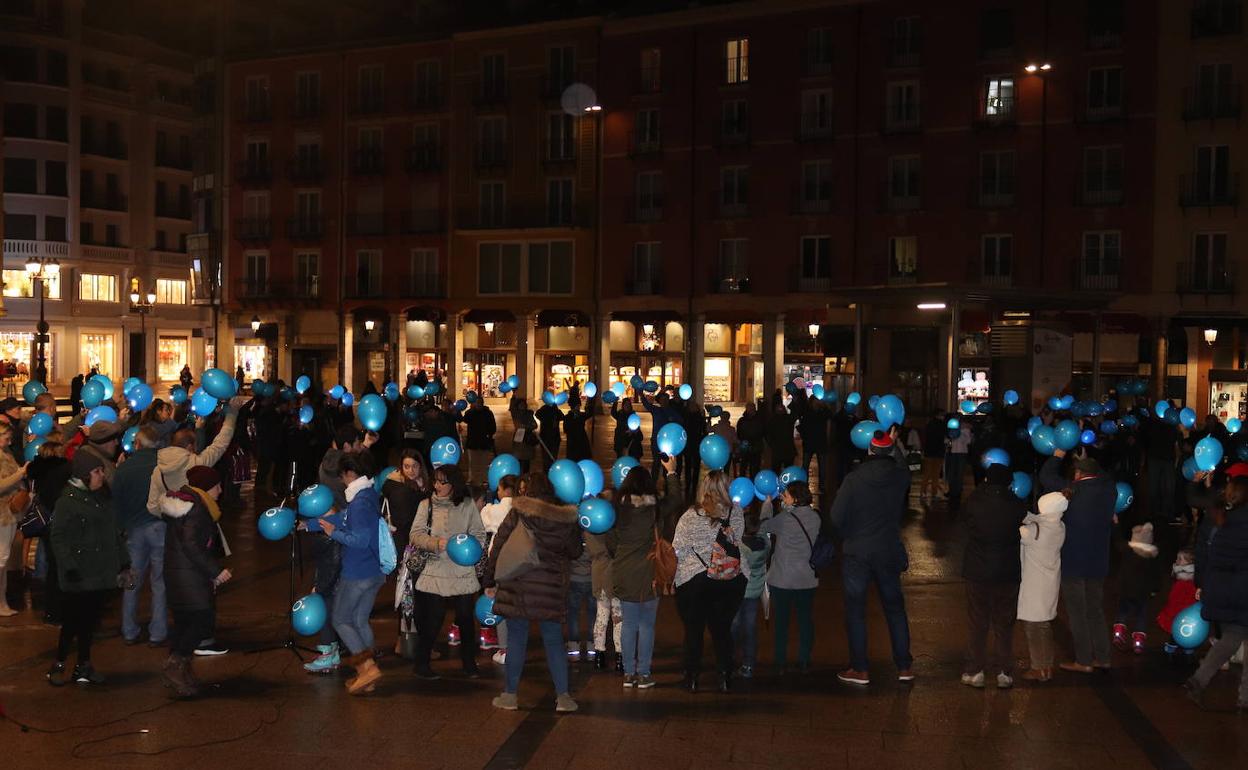 Concentración de la Asociación de Diabéticos de Burgos, en la Plaza Mayor. 