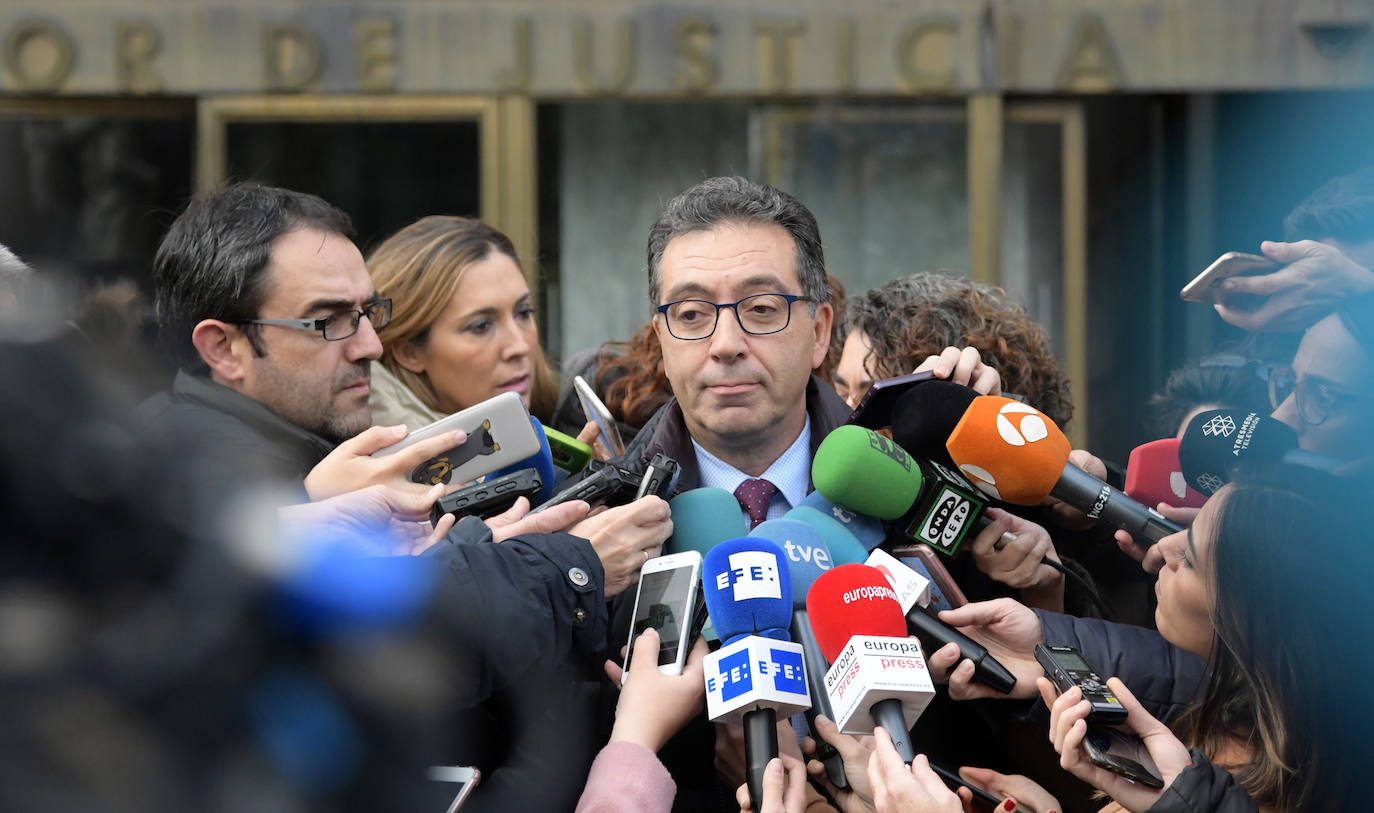 Sala habilitada para los medios en la Audiencia Provincial de Burgos. 