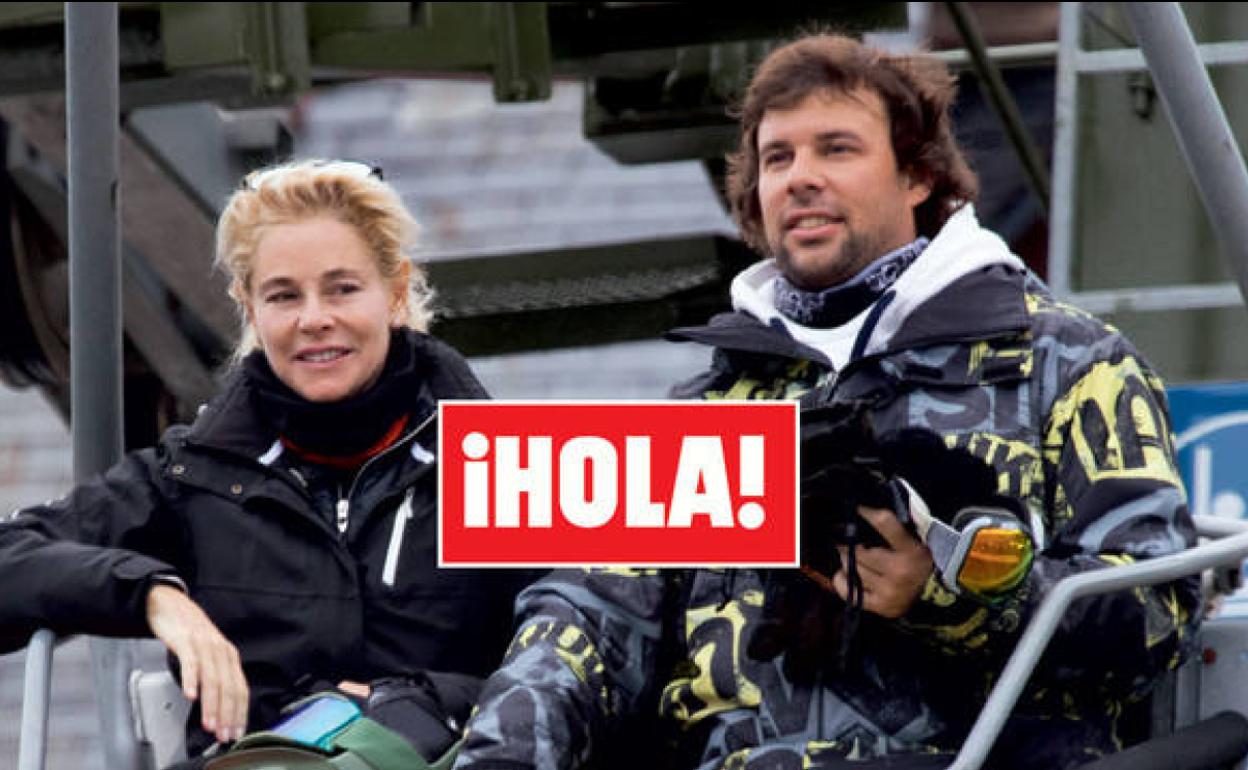 Belén Rueda y el piloto Javier Artime, en la portada del '¡Hola!'.