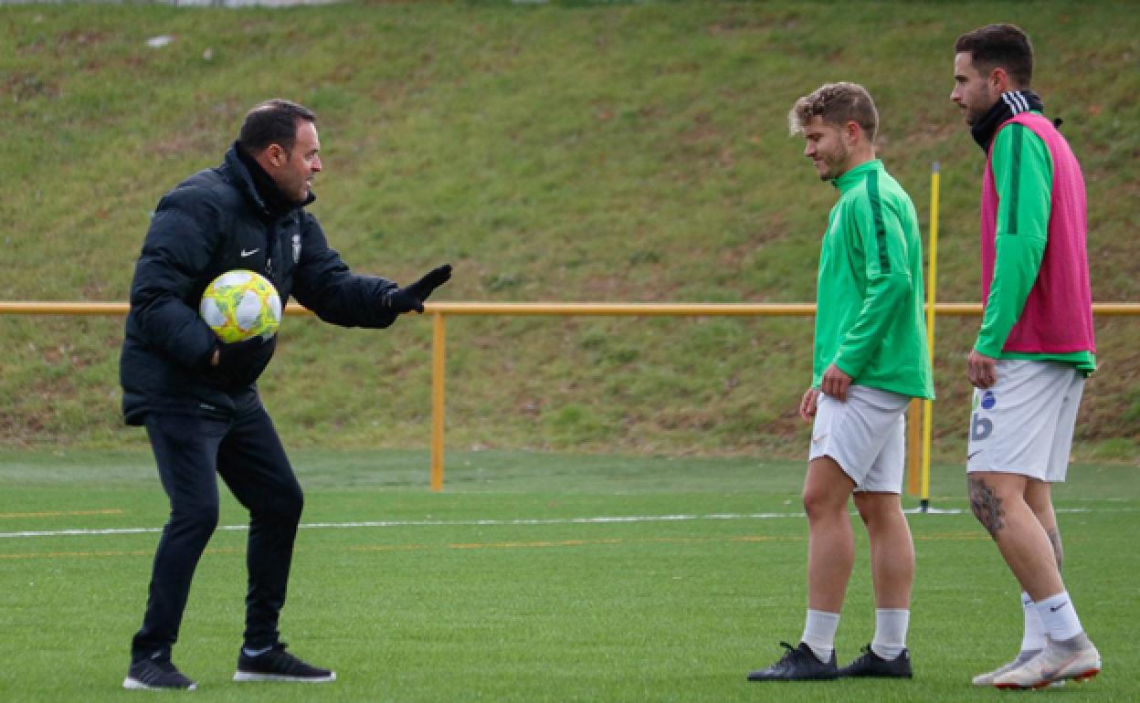 Salmerón durante un entrenamiento. 
