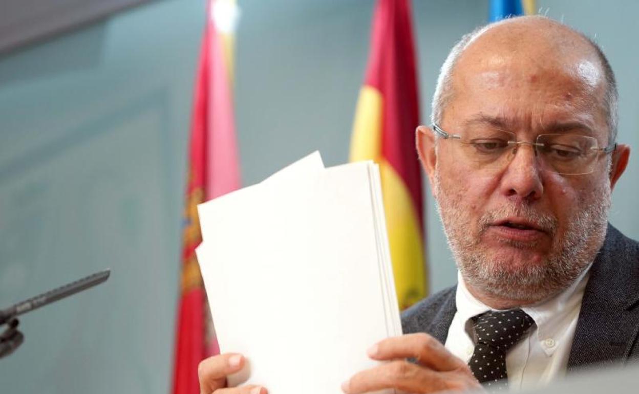 Francisco Igea, durante la rueda de prensa habitual tras la celebración del Consejo de Gobierno de la Junta.