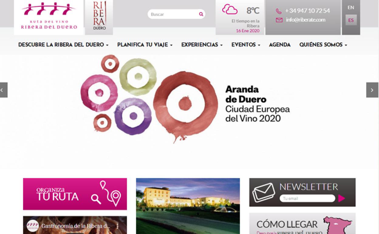 Web Ruta del Vino Ribera del Duero. 