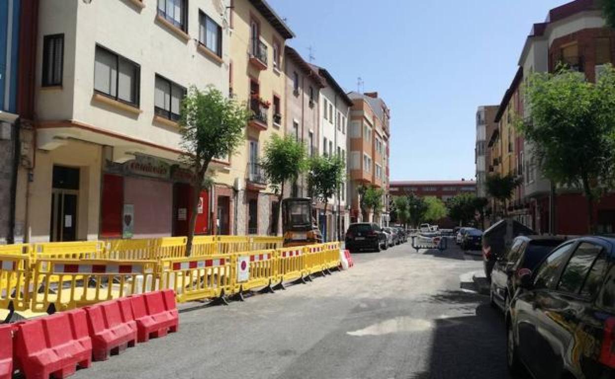 Imagen de las obras de Aguas de Burgos en Rey Don Pedro