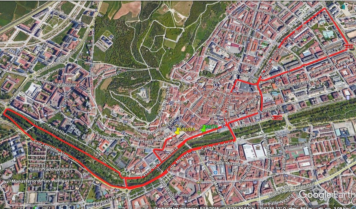 Mapa con el recorrido del Cross San Lesmes. 