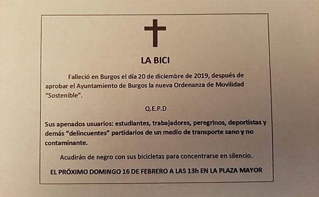 Funeral por la bici en Burgos