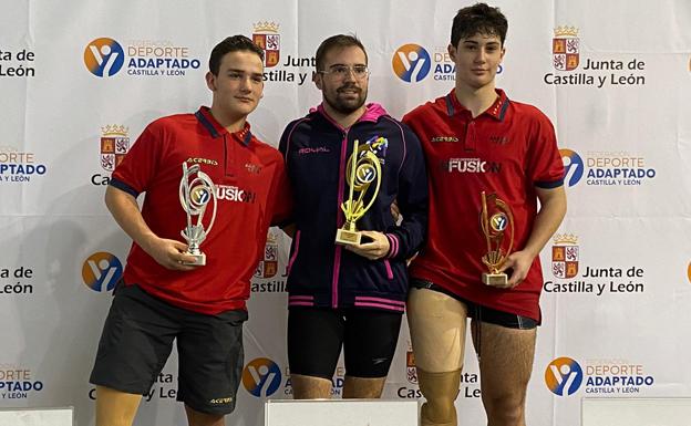 El podio masculino, con el segoviano De Frutos en lo más alto. 