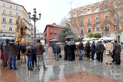 La escultura del burgalés Humberto Abad se instaló en una plaza madrileña durante los actos que se celebraron para ensalzar la actividad selvicultora y la ordenación de los bosques