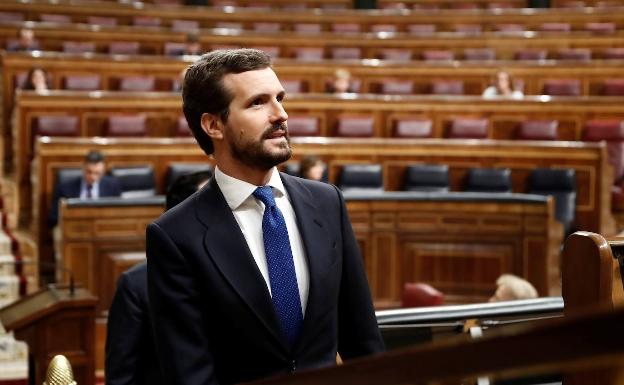 Casado, este miércoles, en el pleno del Congreso sobre la crisis del coronavirus. 