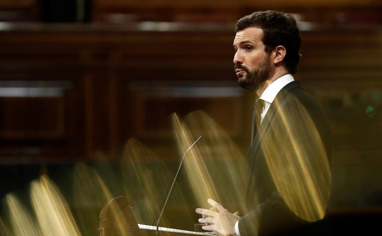 Pablo Casado, durante su intervención el pasado miércoles en el Congreso de los Diputados.